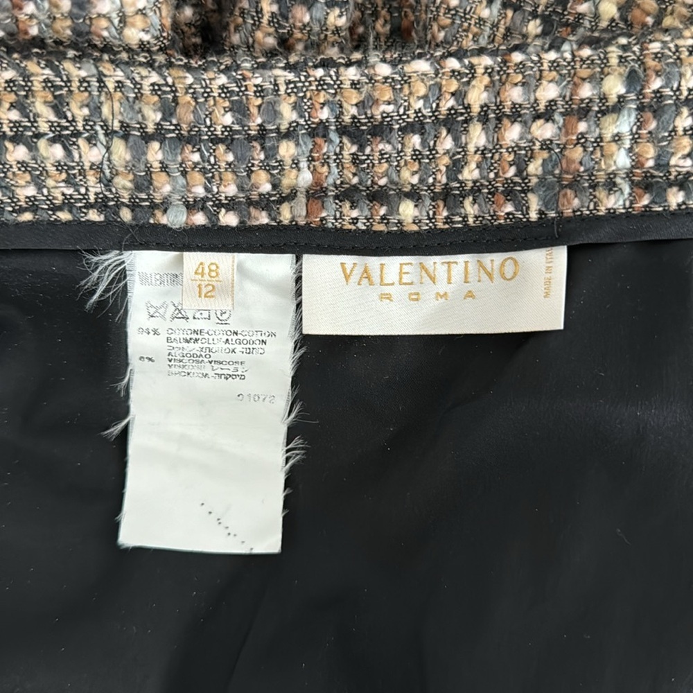 Valentino Brown Tweed Skirt with Back Ruffle - Picture 9 of 13